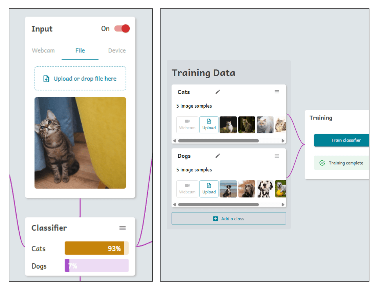 Teachable Machine app screenshot